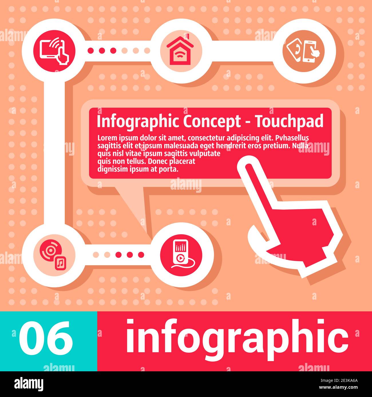 Farblich Elegantes Infografik-Touchpad. Stock Vektor