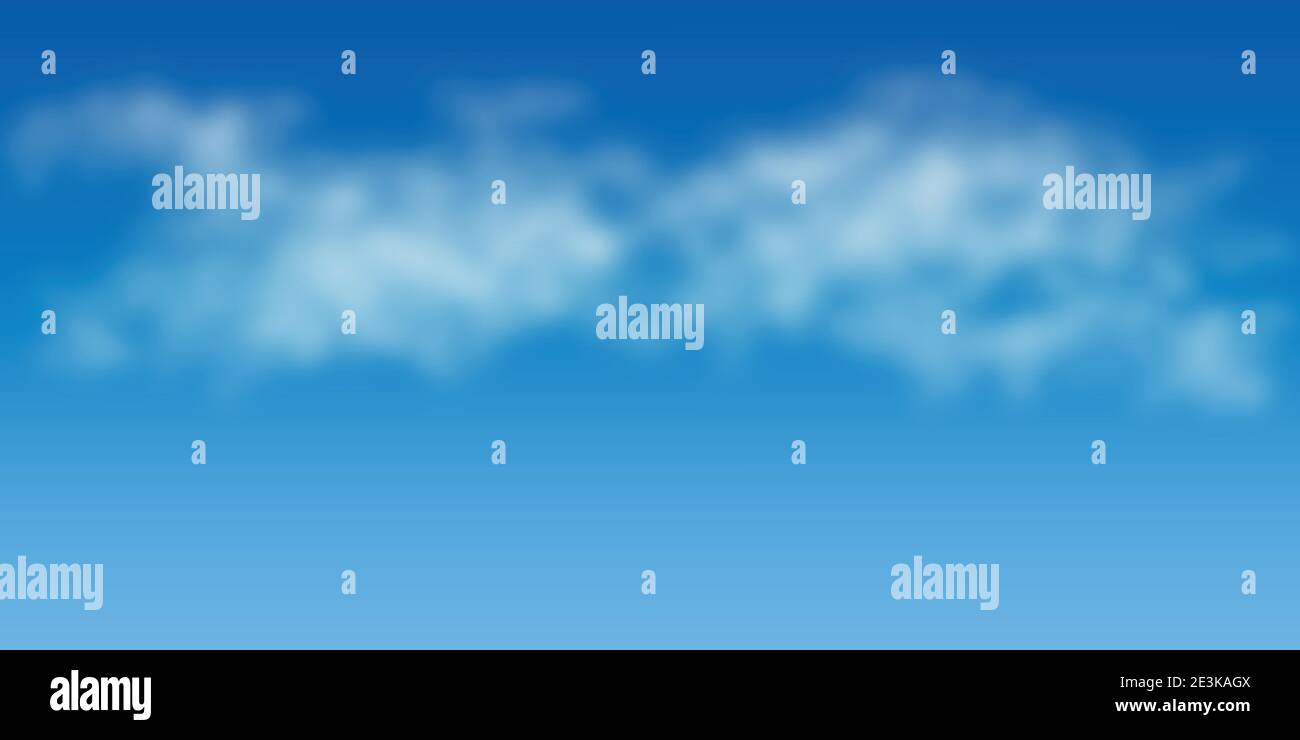 Blauer Himmel Hintergrund mit flauschigen Wolken Vektor-Illustration EPS10 Stock Vektor