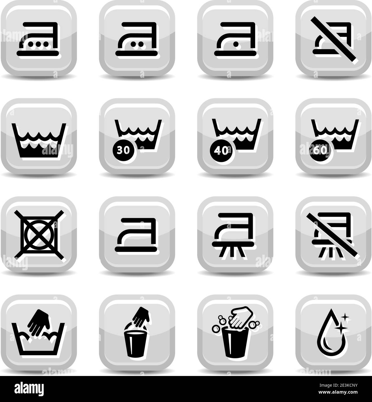 Wäscheservice Icons für Web und mobile. Alle Elemente sind gruppiert. Stock Vektor