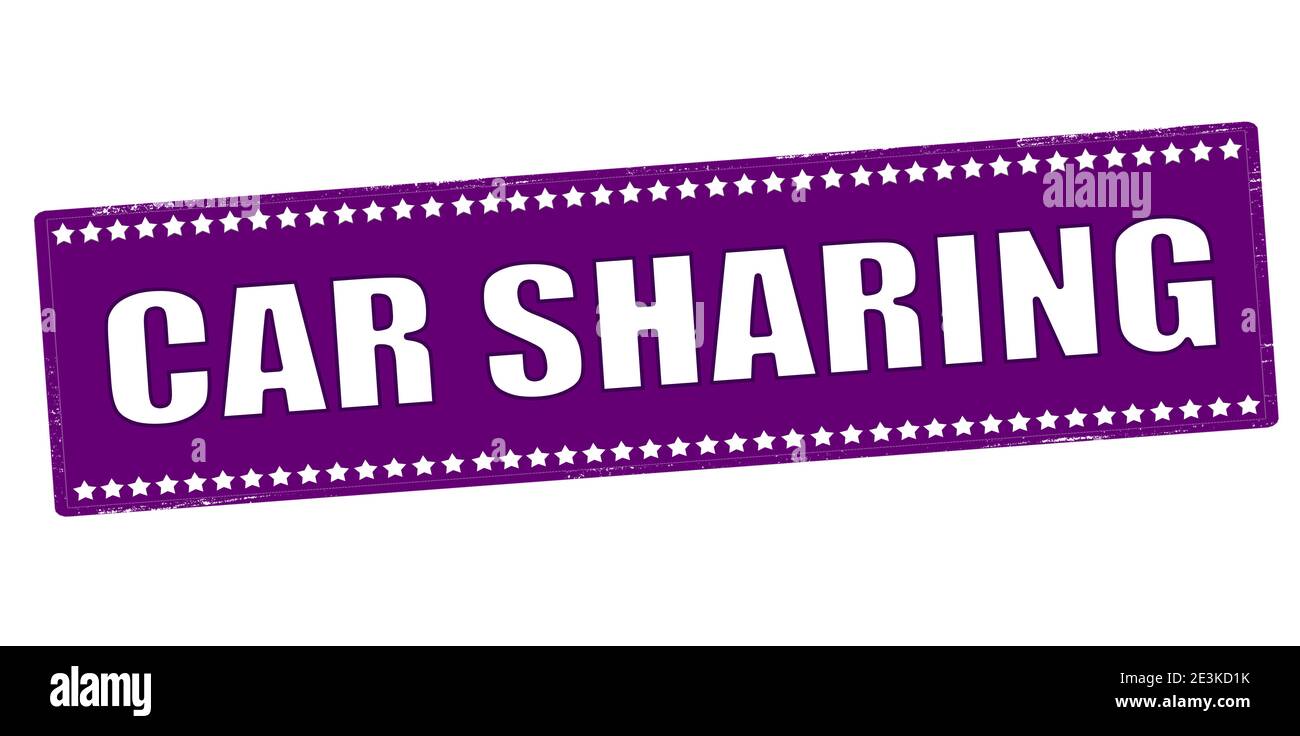 Stempel mit Text Car Sharing innen, Vektor-Illustration Stockfoto