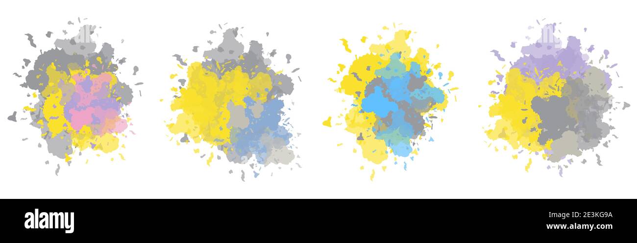 Aquarell Splash Stain Abstrakte Set-Sammlung Stock Vektor