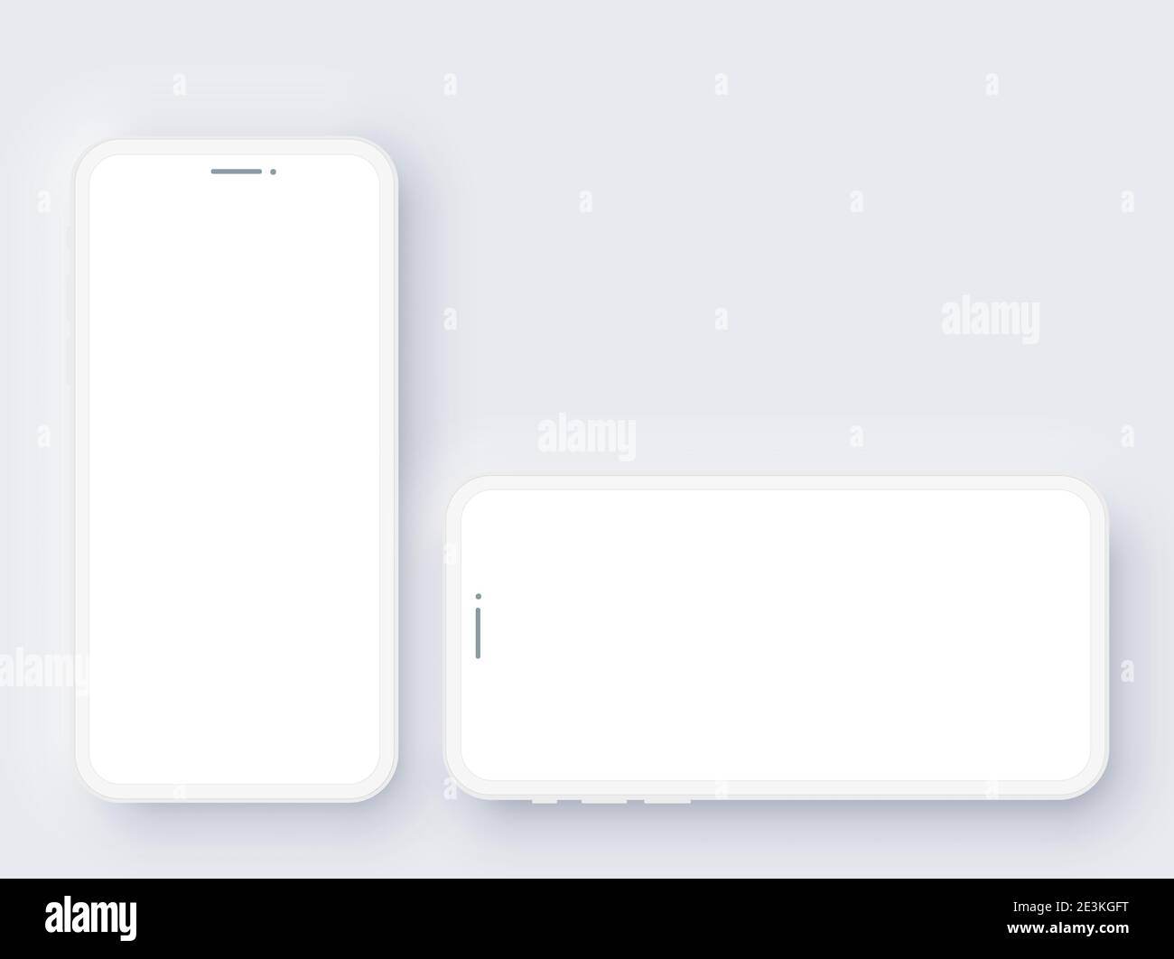Realistische Handy Neomorphismus Vorlage Mockup Vektor Stock Vektor