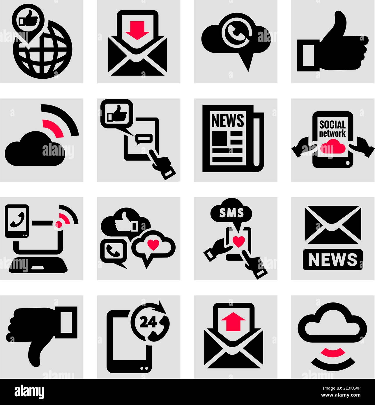 Elegantes Kommunikations-Icons-Set für Web und Mobile. Stock Vektor