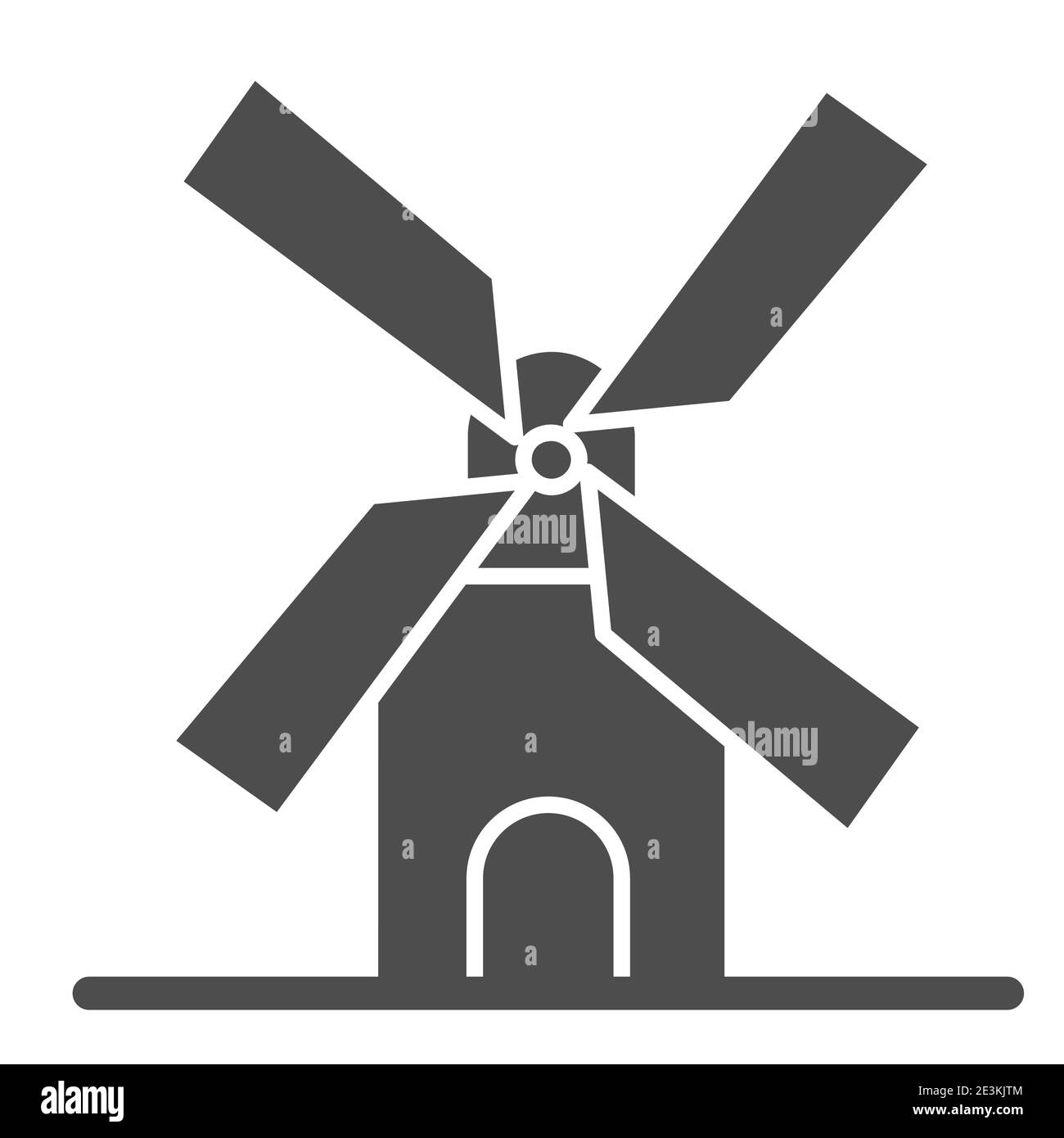 Mühle solide Ikone, Bäckerkonzept, Windmühle Zeichen auf weißem Hintergrund, Weizenfabrik Symbol in Glyph-Stil für mobile Konzept und Web-Design. Vektor Stock Vektor