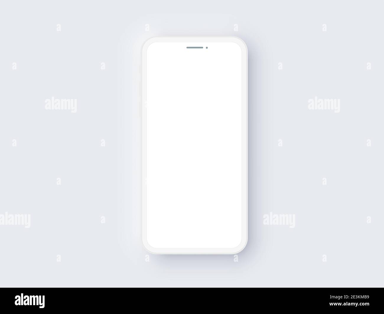 Realistische Single Handy Neomorphismus Vorlage Mockup Vektor Stock Vektor