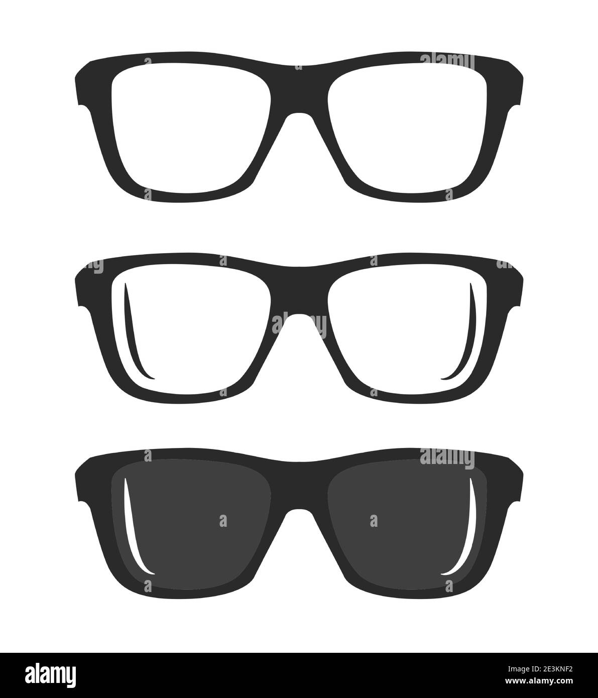 Einfaches Sonnenbrillen-Symbol isoliert auf weißem Hintergrund. Vektorgrafik Stock Vektor