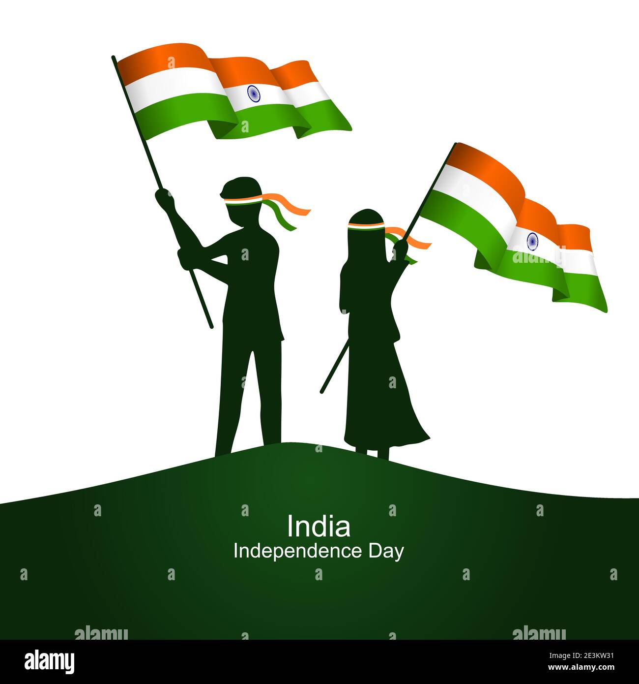 indien Unabhängigkeit Tag flache Illustration Stock Vektor
