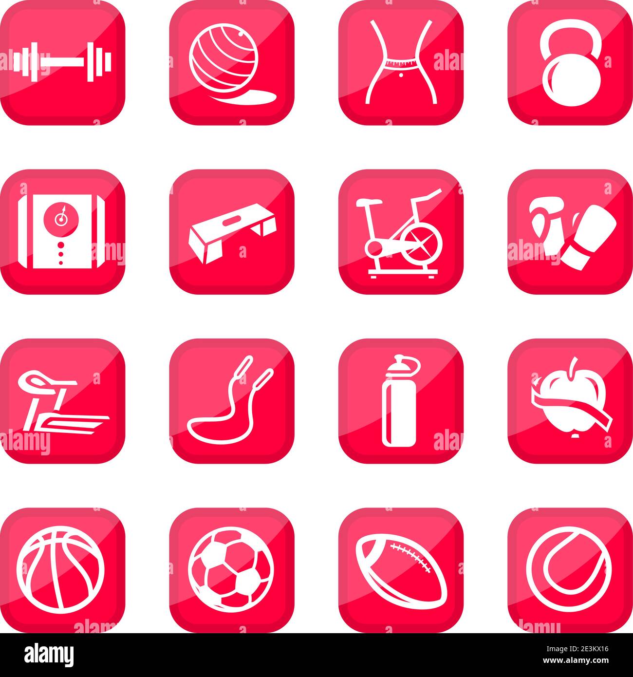 Fitness und Sport Vektor-Icon-Set für Web und mobile. Alle Elemente sind gruppiert. Stock Vektor
