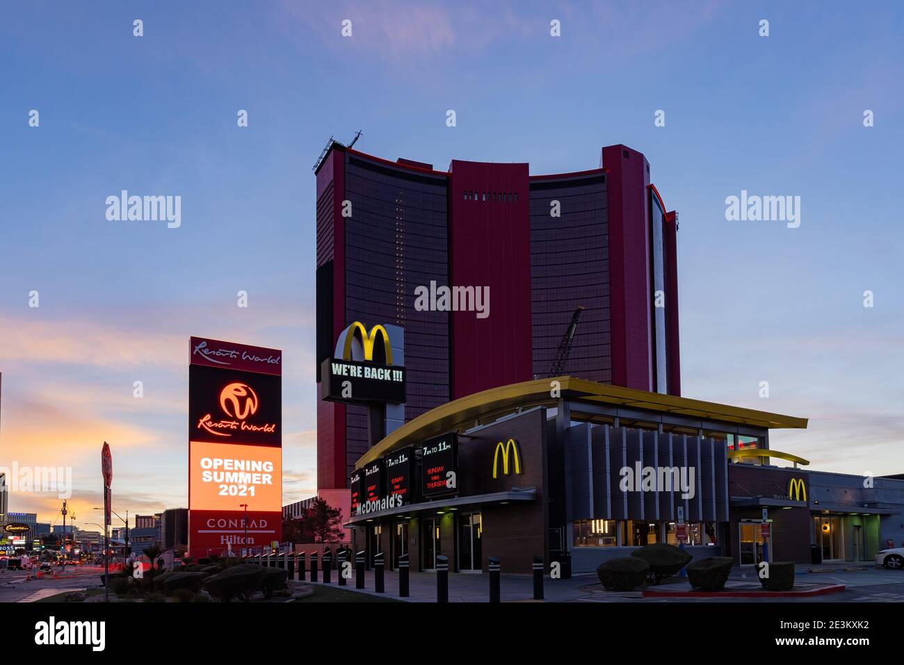 Las Vegas, 8. JANUAR 2021 - Baustelle des Las Vegas Hilton at Resorts World Stockfoto