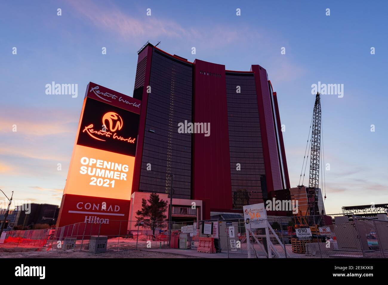 Las Vegas, 8. JANUAR 2021 - Baustelle des Las Vegas Hilton at Resorts World Stockfoto