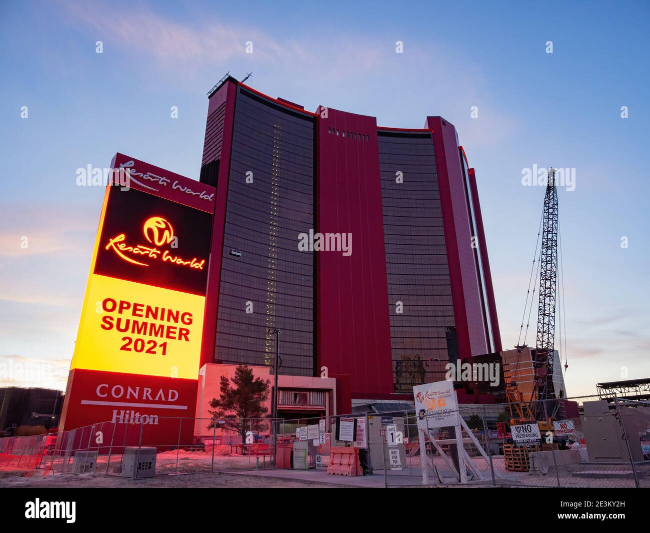 Las Vegas, 8. JANUAR 2021 - Baustelle des Las Vegas Hilton at Resorts World Stockfoto