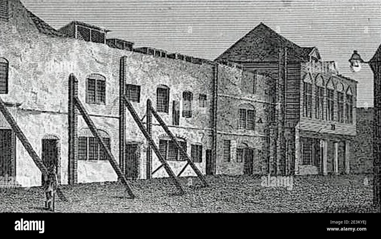 Marshalsea Prison, London, Gentleman's Magazine, 1803 (beschnitten). Stockfoto