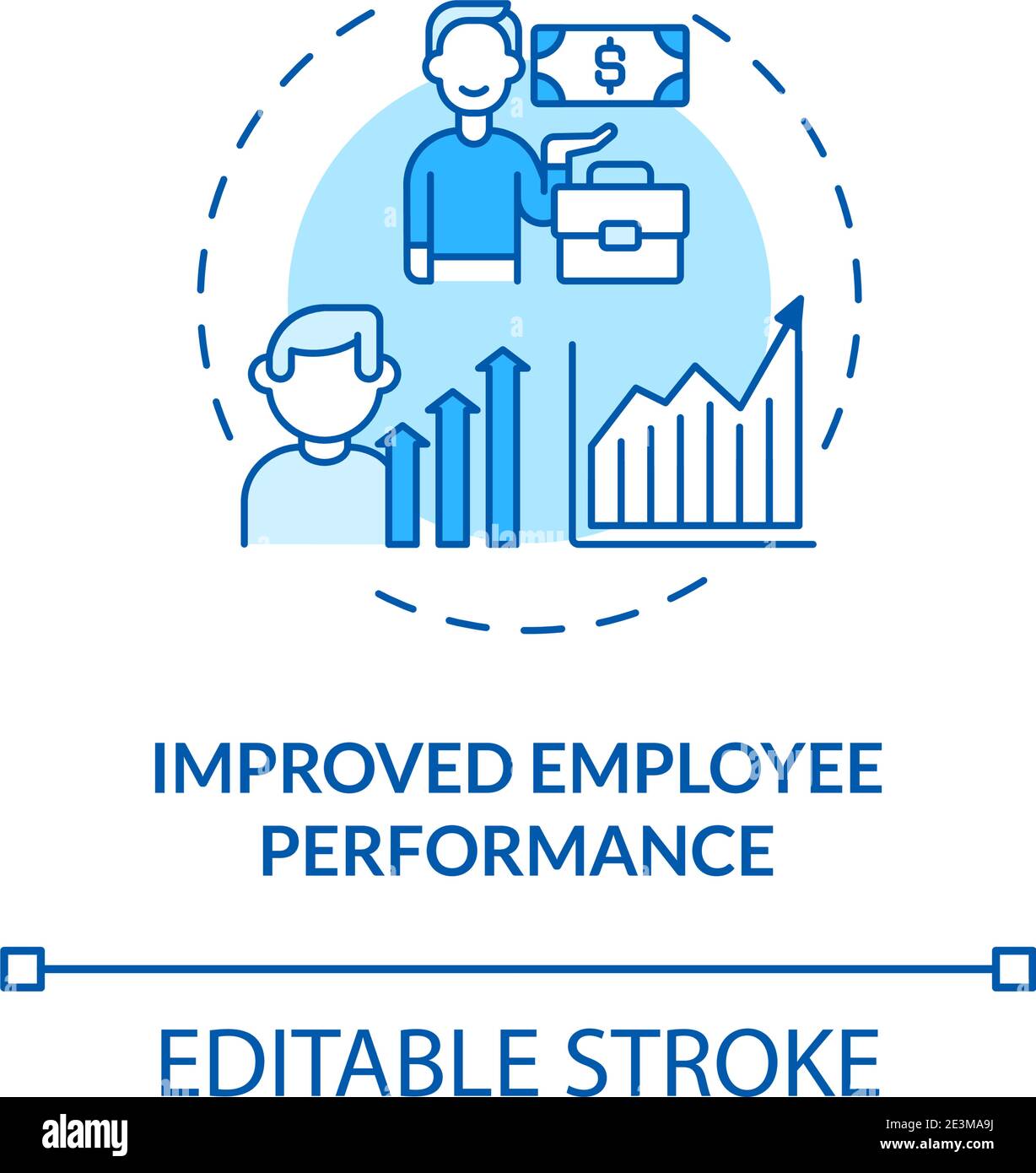 Symbol für verbessertes Leistungskonzept für Mitarbeiter Stock Vektor