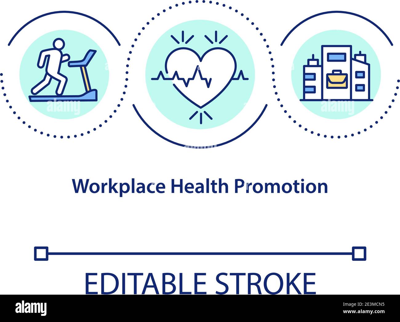 Symbol für das Konzept der Gesundheitsförderung am Arbeitsplatz Stock Vektor