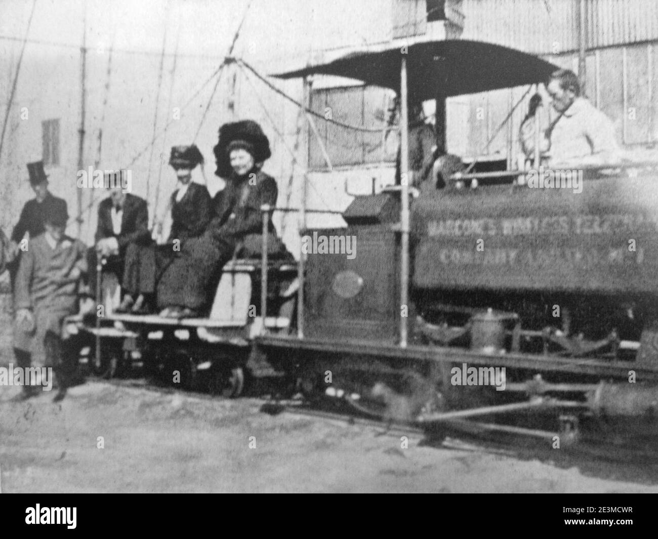 Marconi Wireless Railway, Clifden - das Vice Regal Special in Clifden, Co. Galway, Besuch der neu gebauten Wireless-Station Ca 1907. Stockfoto
