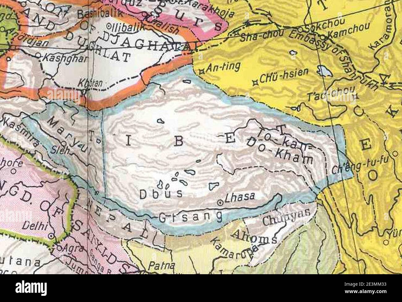 Historische karte von tibet Fotos und Bildmaterial in hoher Auflösung