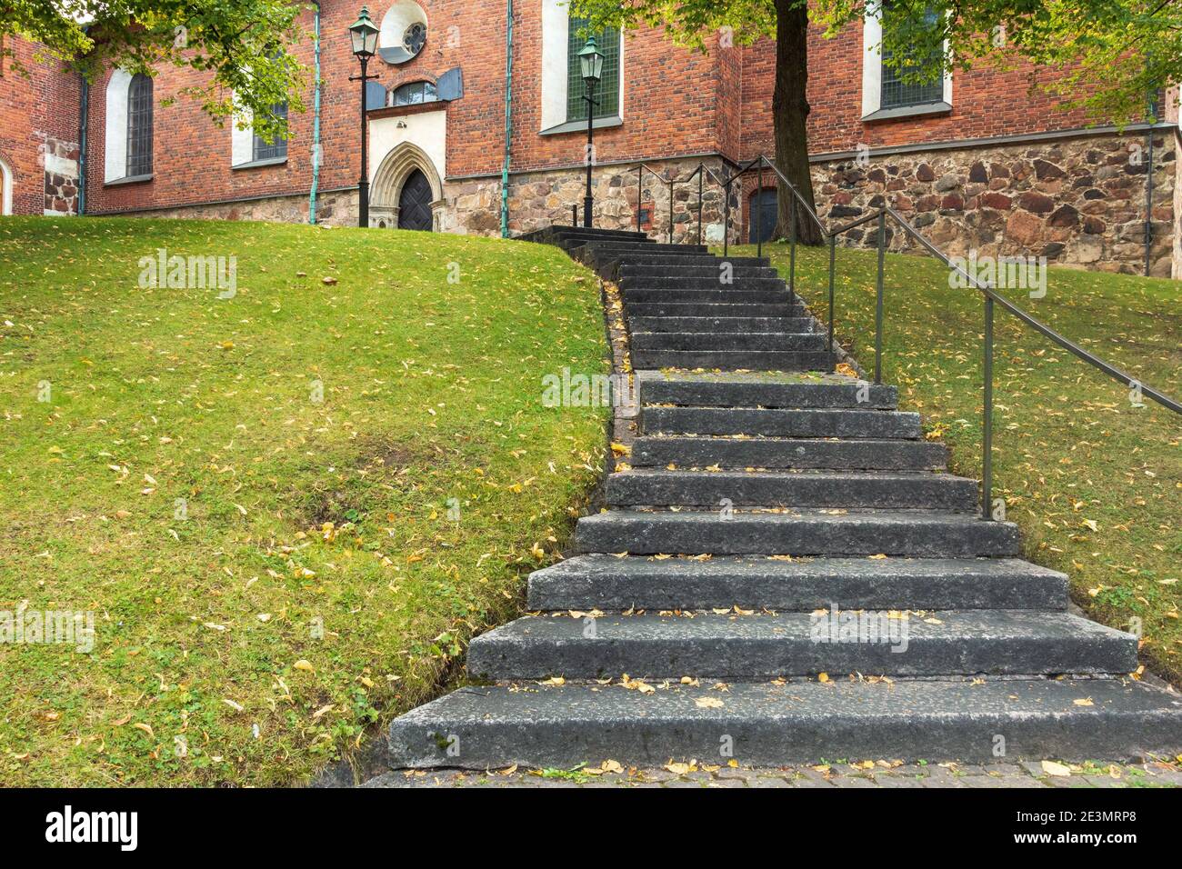 Steintreppen zur Turku Kathedrale in Turku Finnland Stockfoto