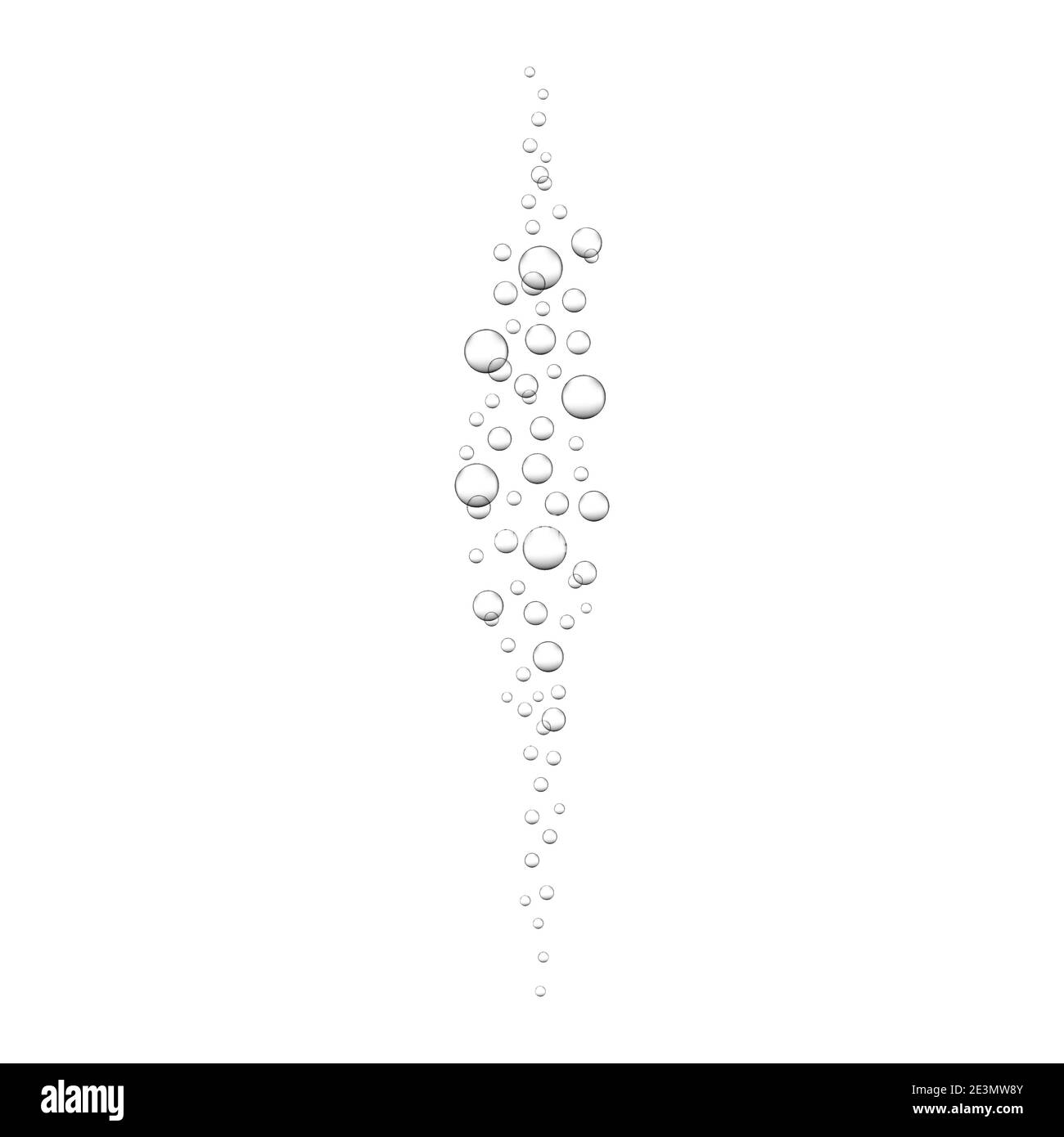 Luftblasen im Meer, Meer oder Aquarienwasser. Sauerstoffblasen in kohlensäurehaltigem Getränk, Soda, Limonade, Champagner, Sekt. Vektor realistische Illustration. Stock Vektor