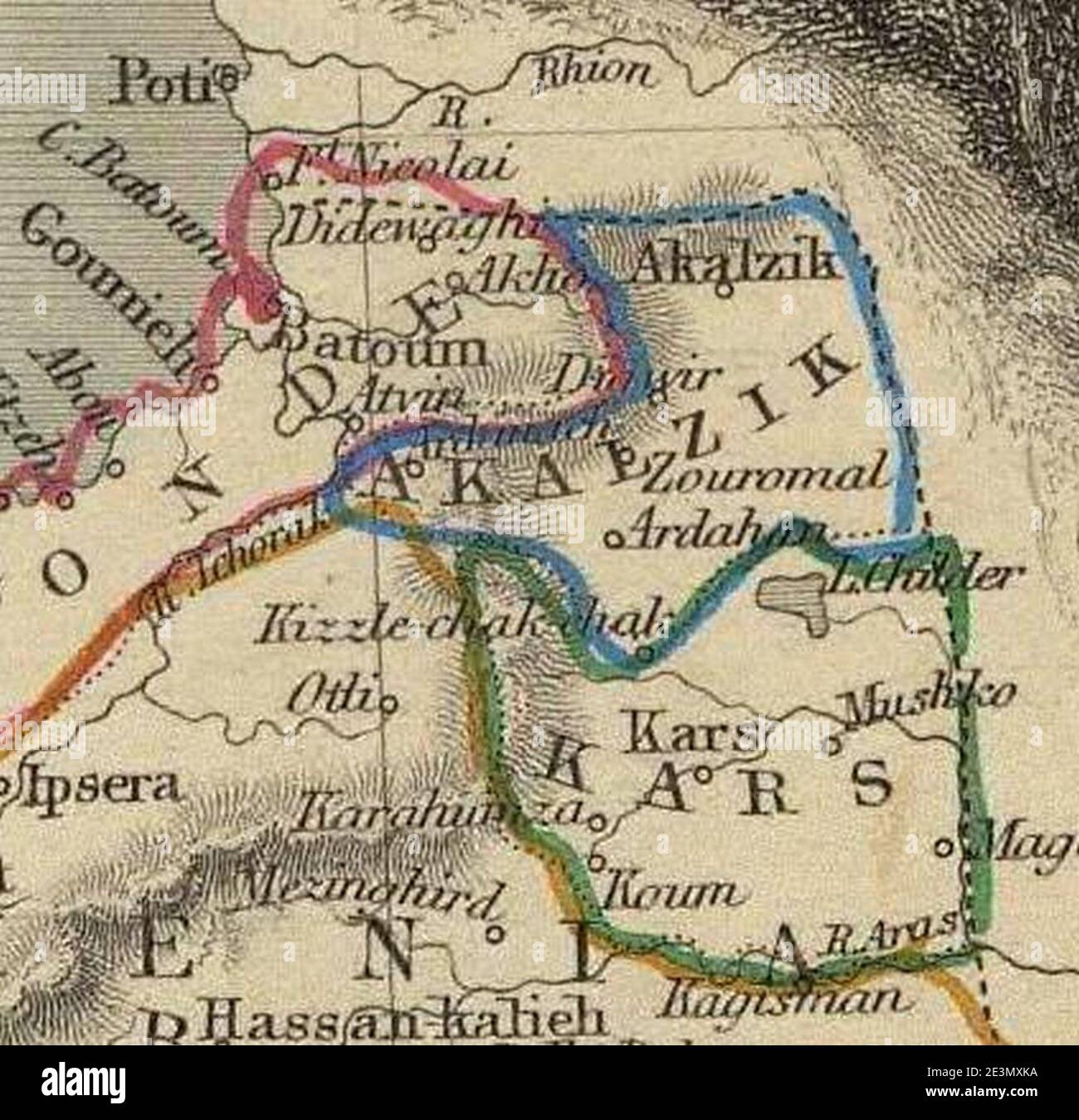 Martin, r.m.; Tallis, J. & F. Türkei in Asien. 1851 Stockfoto