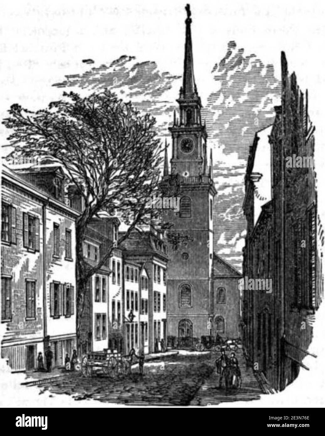 Skizze der Old North Church c. 1882, Stockfoto