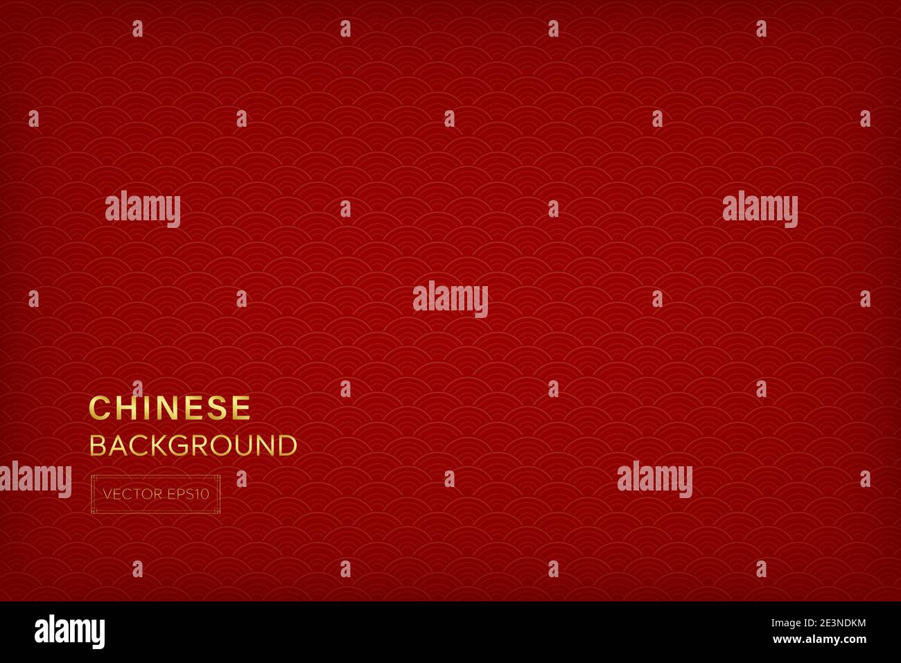 Orientalisches Wellenmuster auf rotem Hintergrund Stock Vektor