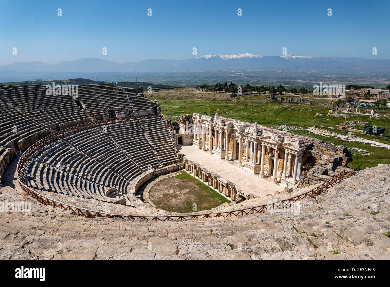Türkei, Denizli Provinz, Pamukkale, Hierapolis Theater Stockfoto
