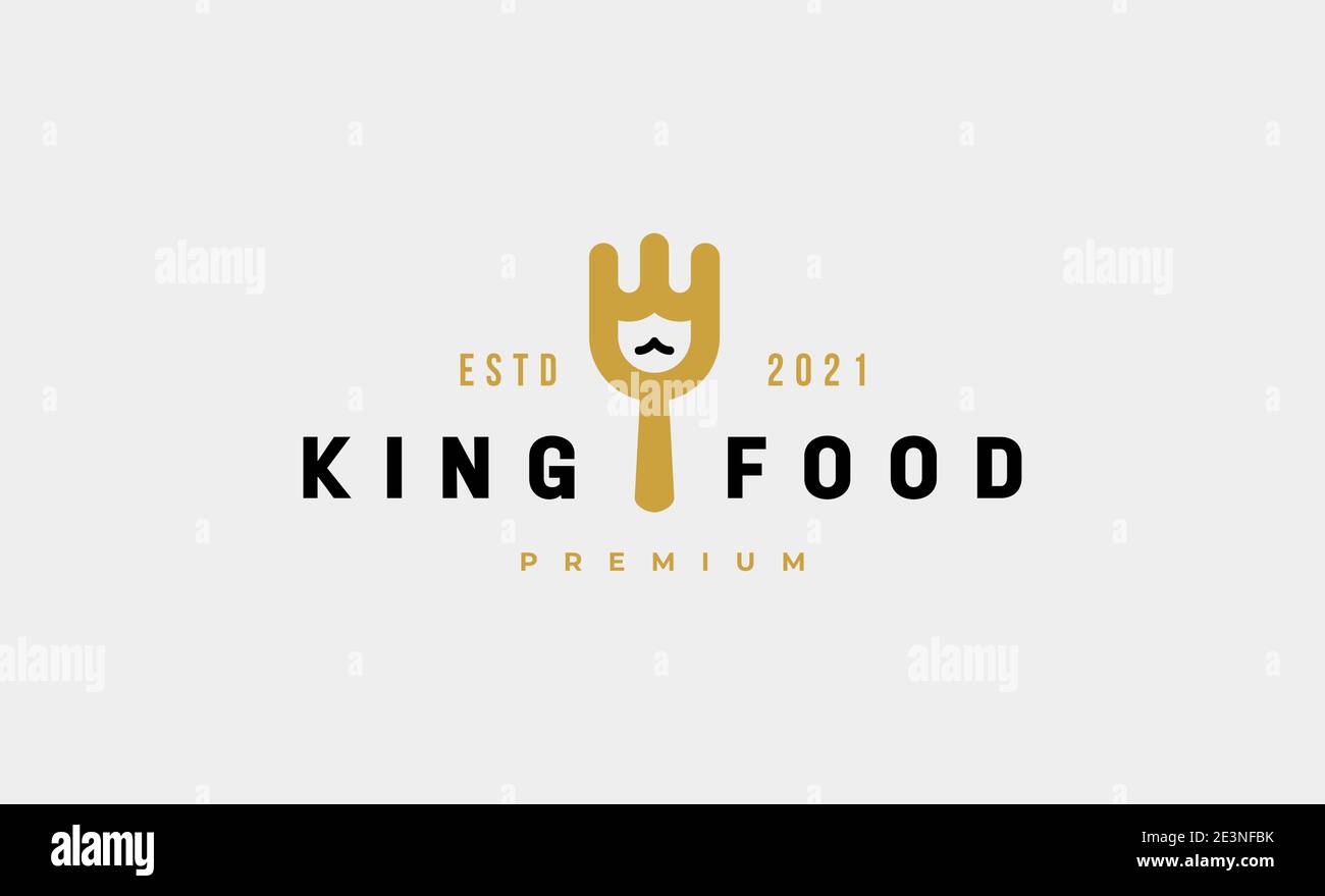 King Food Gabel Logo Vektor Design Illustration Stock Vektor