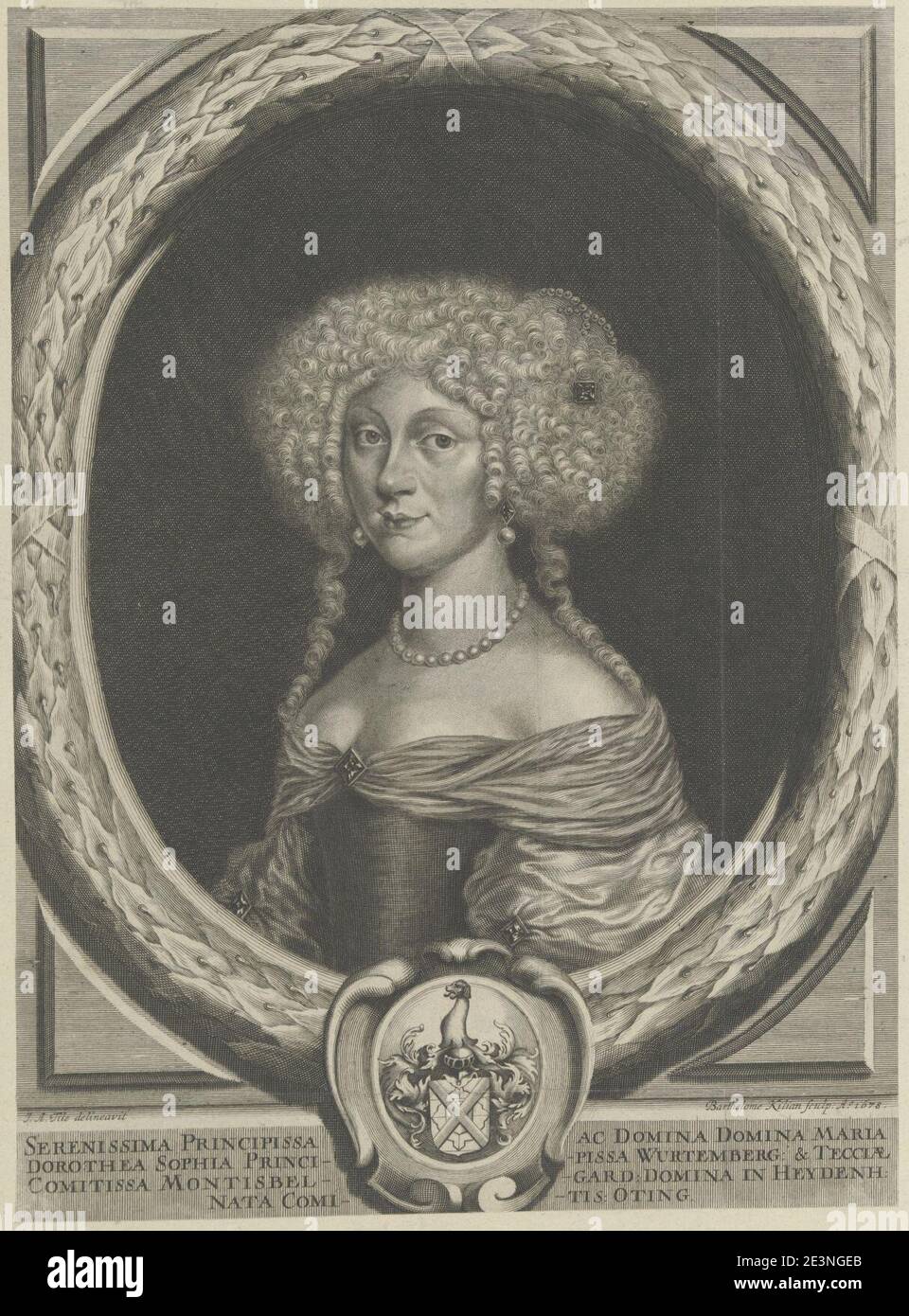 Maria Dorothea von Oettingen (Württemberg). Stockfoto
