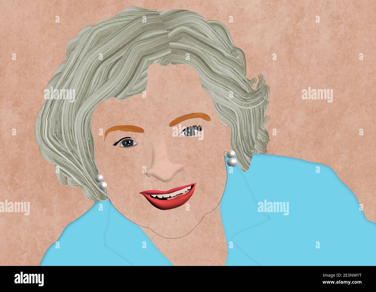Betty White Schauspielerin Illustration. Stockfoto