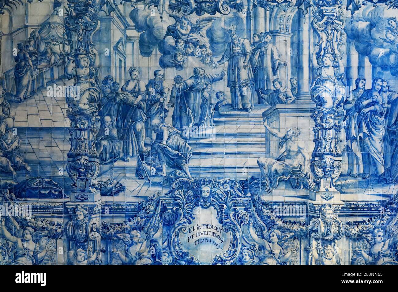 Maria von der Empfängnis Eremitage, Wand mit Azulejos bedeckt, Loule, Faro Bezirk, Algarve, Portugal Stockfoto