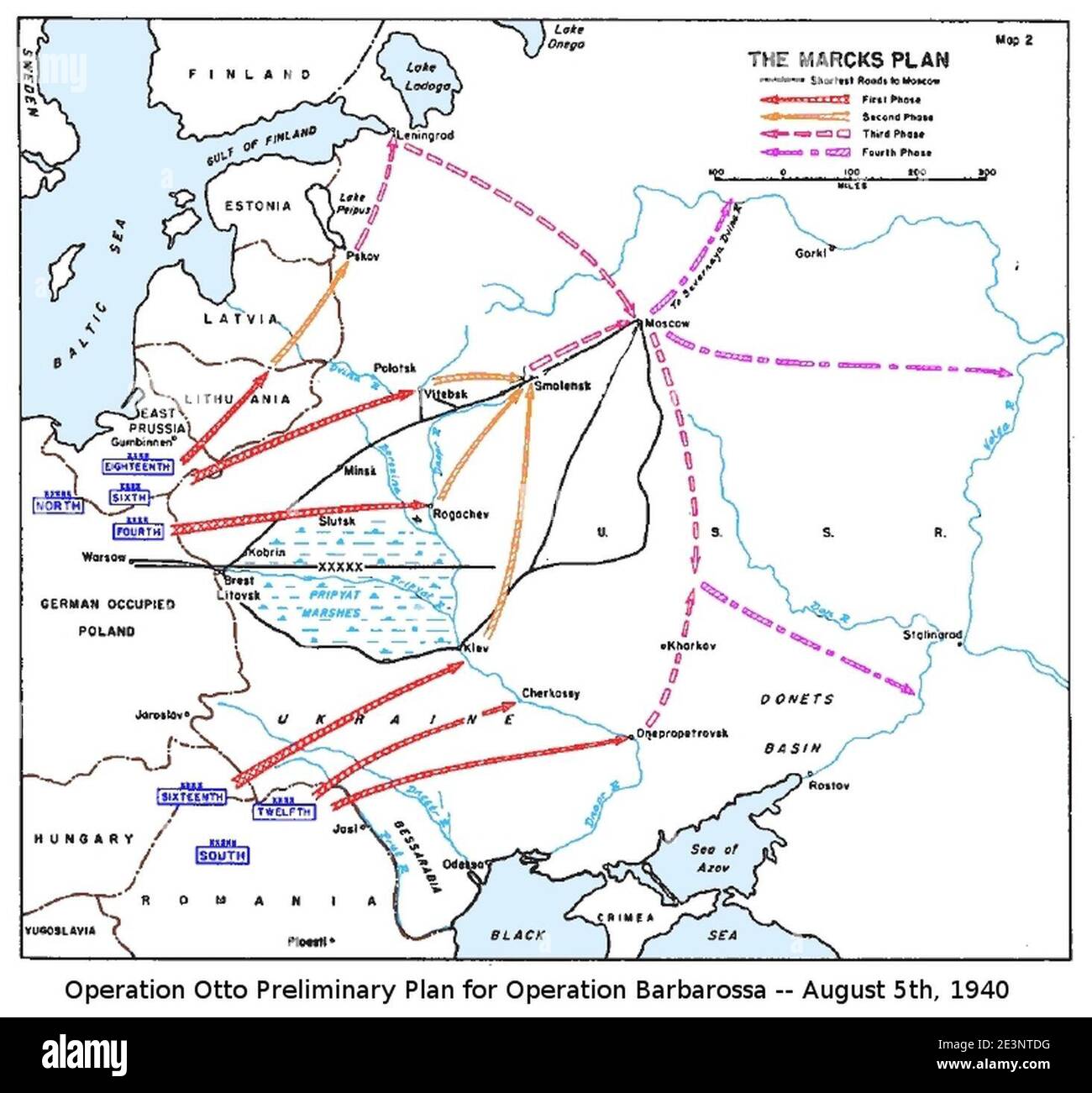 Marcks Plan für Operation Barbarossa. Stockfoto