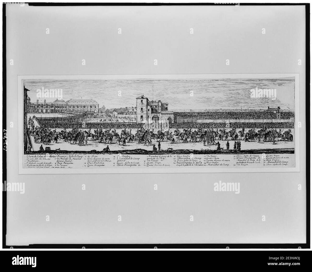 Marche des Mareschaux de Camp, et des cinq Quadrilles ...) - Dessigné et gravé par Israel Silvestre avec Privilege du roy Stockfoto