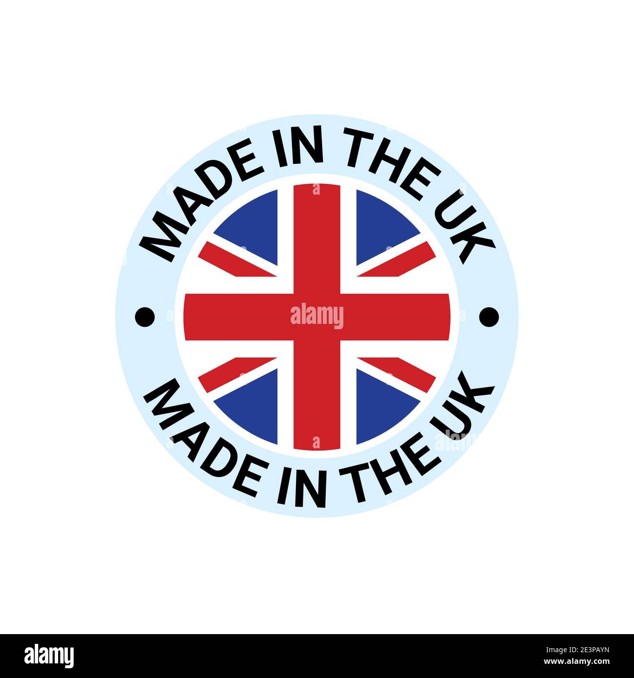 Made in UK Großbritannien Flagge Logo. Englische Marke Aufkleber in Großbritannien Vektor-Stempel gemacht Stock Vektor