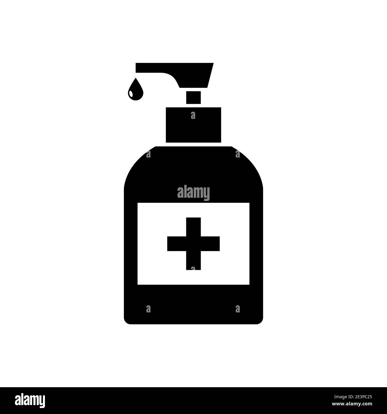 Alkohol Händedesinfektion Seife Symbol. Coronavirus Handgel desinfizieren Flasche Alkohol Desinfektionsmittel Stock Vektor