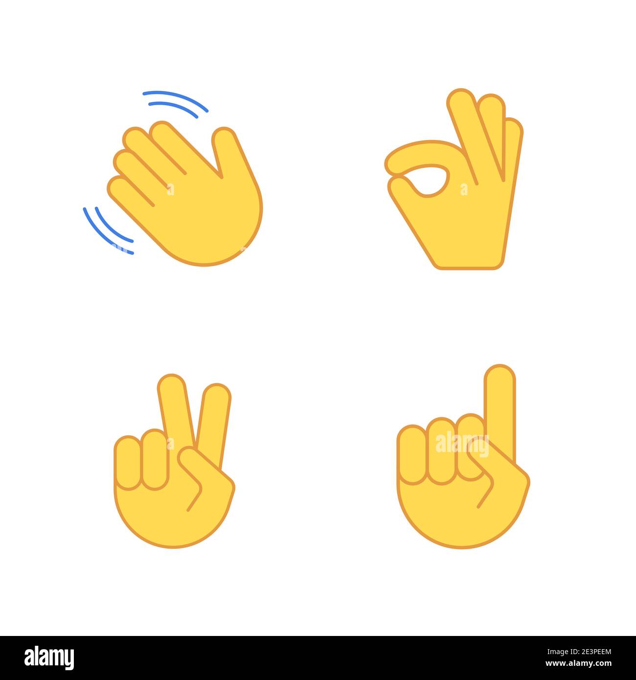 Hände emoji Applaus emoticon Cartoon-Set. Vektor okay Hallo Emoji ...