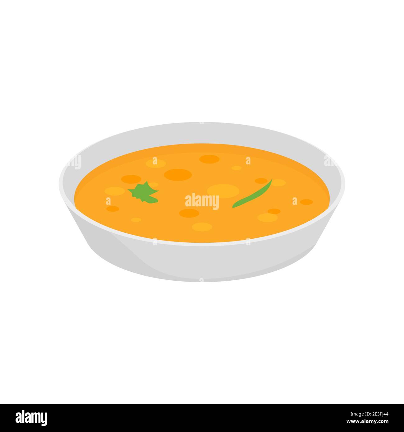Suppe Hühnergericht mit Zwiebel. Schüssel Suppe Vektor Teller Koch isoliert Cartoon Mahlzeit Symbol Stock Vektor