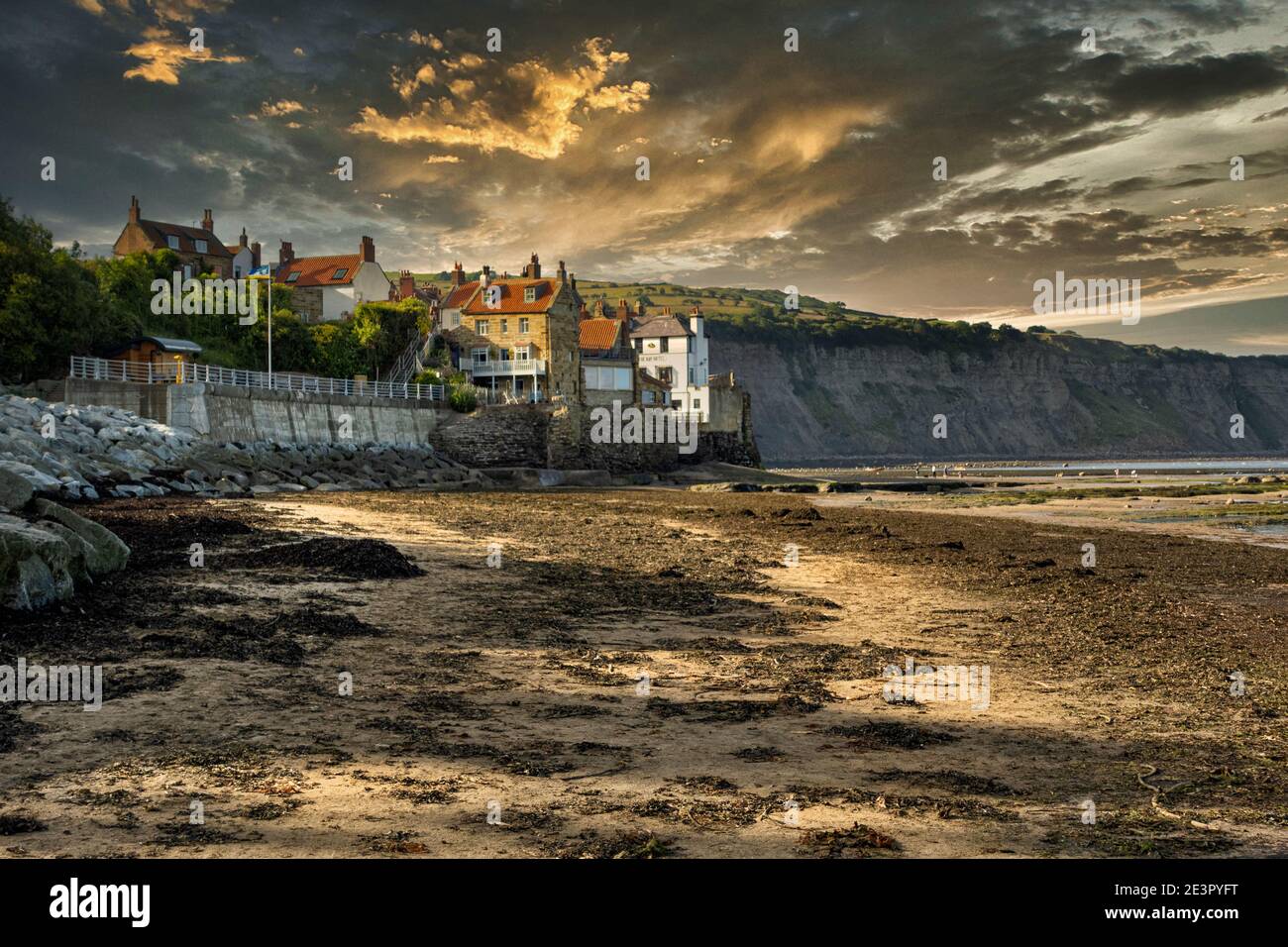 Die fabelhafte Robin Hood's Bay an der North Yorkshire Coast von England. Stockfoto