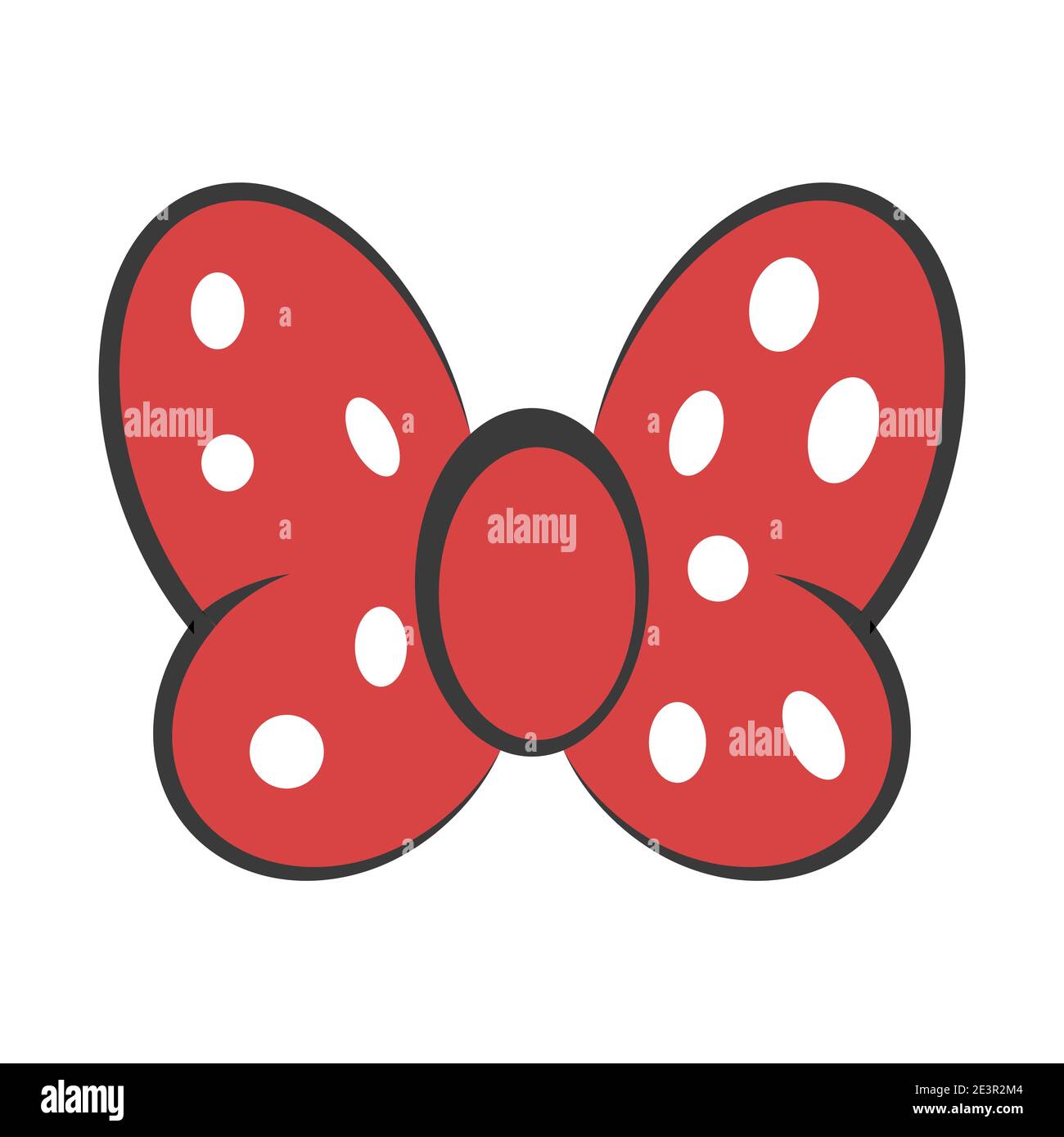 Bogen rot Schmetterling, Vektor-Haarschmuck Meme rot Schleife weiß Punkt Polka Stock Vektor