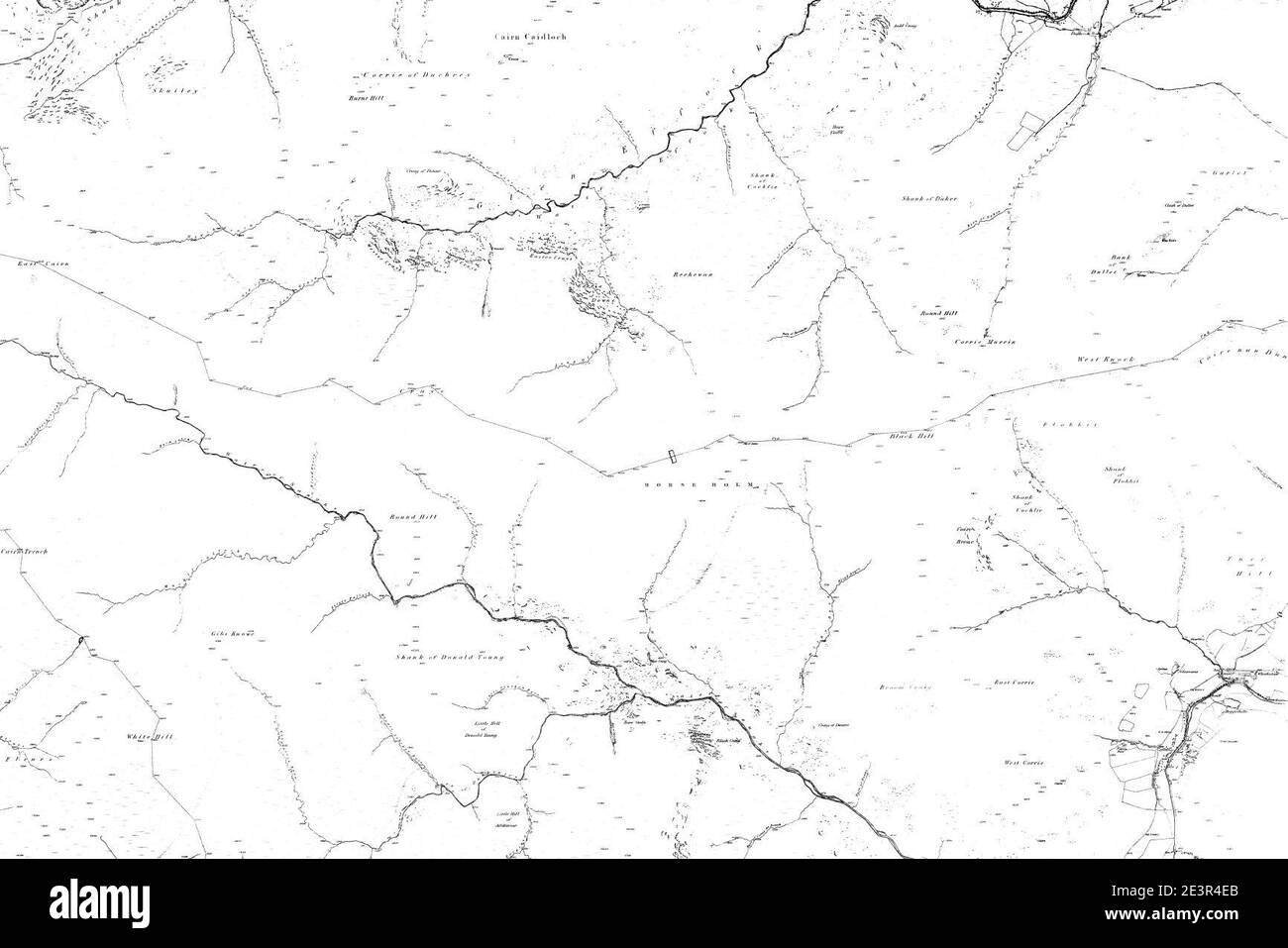 Karte von Forfarshire Blatt 012, Ordnance Survey, 1865-1869. Stockfoto