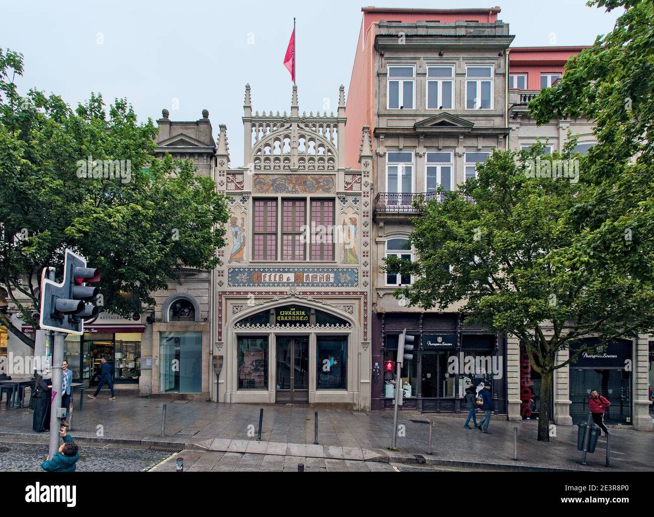 Portugal Oporto Porto Livraria Lello berühmte Buchhandlung von außen Stockfoto