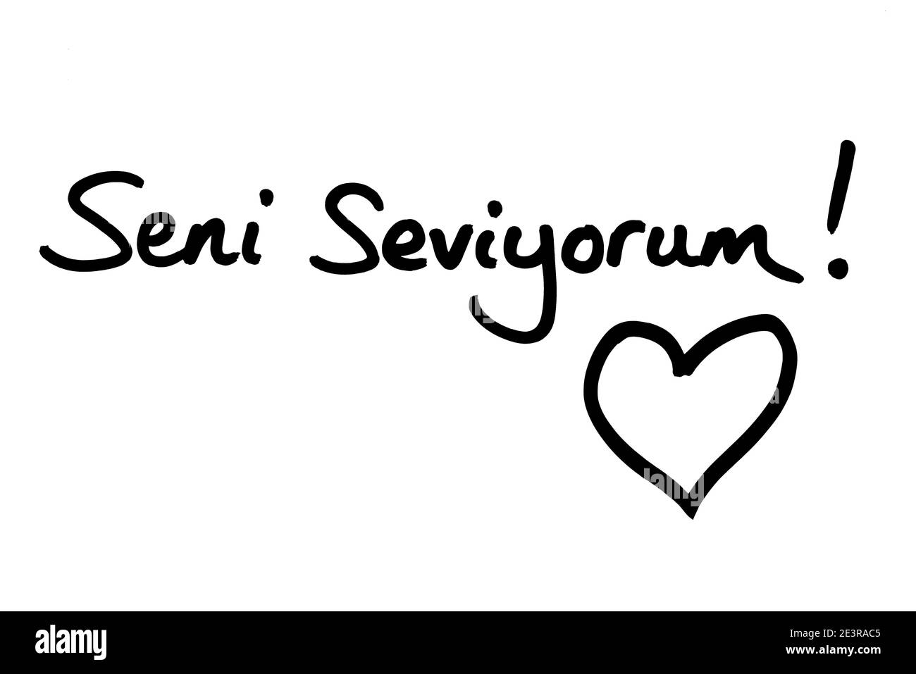 Seni Seviyorum! das heißt, ich liebe dich, in türkischer Sprache, mit