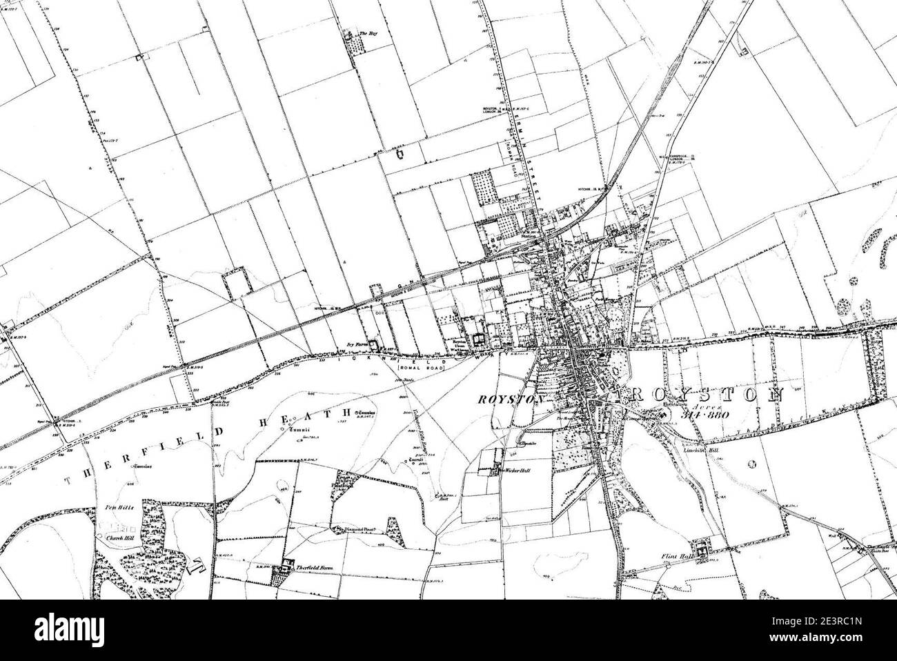 Karte von Cambridgeshire OS Kartenname 058-SW, Ordnance Survey, 1884-1892. Stockfoto