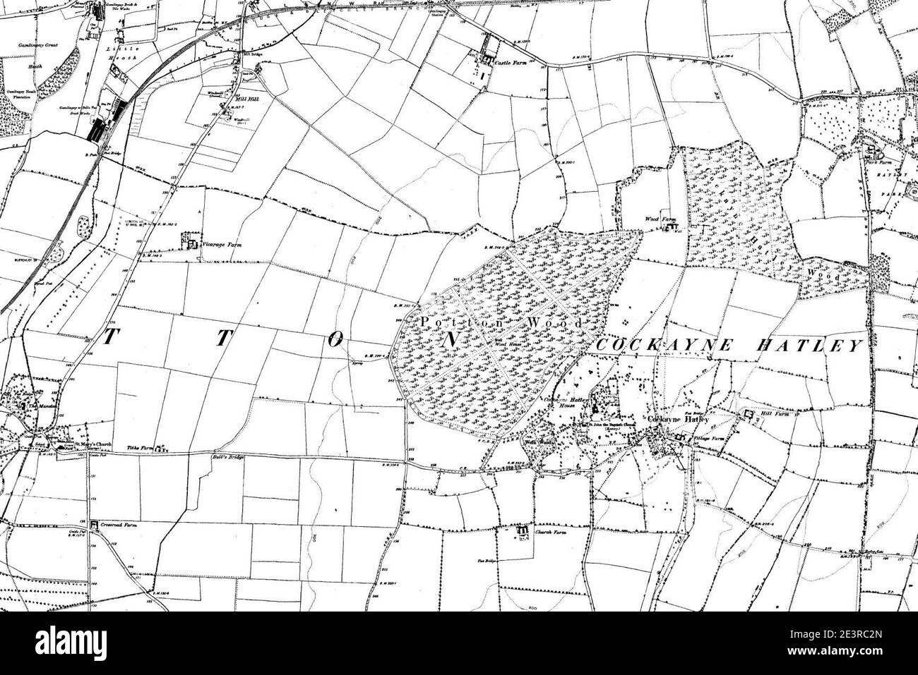 Karte von Cambridgeshire OS Kartenname 052-NW, Ordnance Survey, 1884-1892. Stockfoto