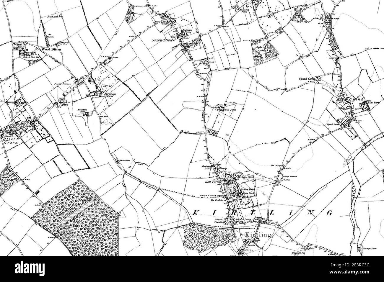 Karte von Cambridgeshire OS Kartenname 049-NE, Ordnance Survey, 1884-1892. Stockfoto