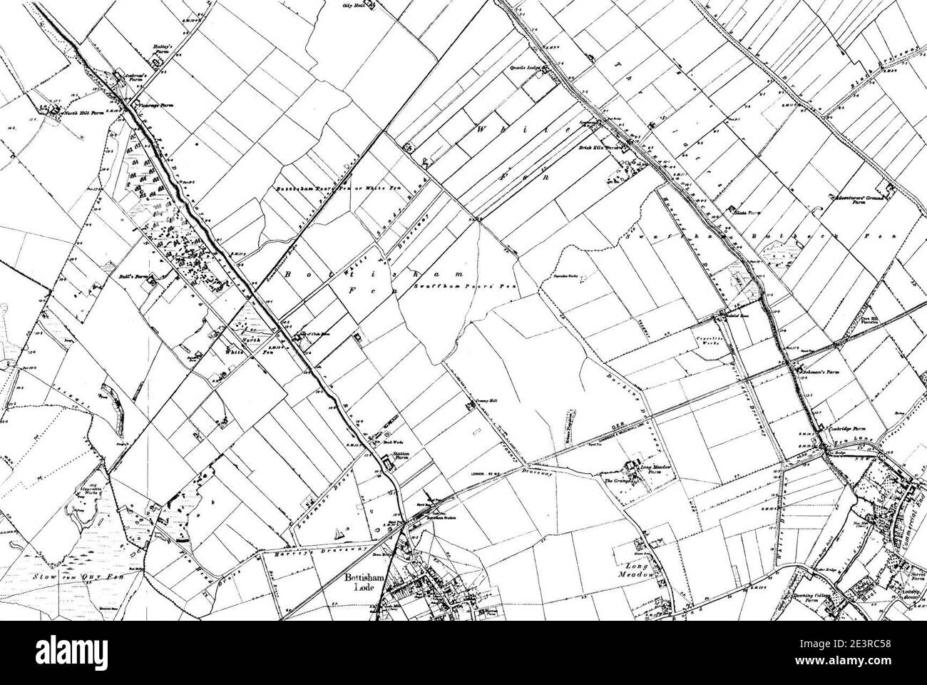 Karte von Cambridgeshire OS Kartenname 041-NW, Ordnance Survey, 1884-1892. Stockfoto