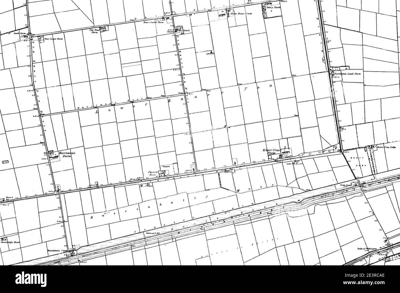Karte von Cambridgeshire OS Kartenname 011-NW, Ordnance Survey, 1884-1892. Stockfoto