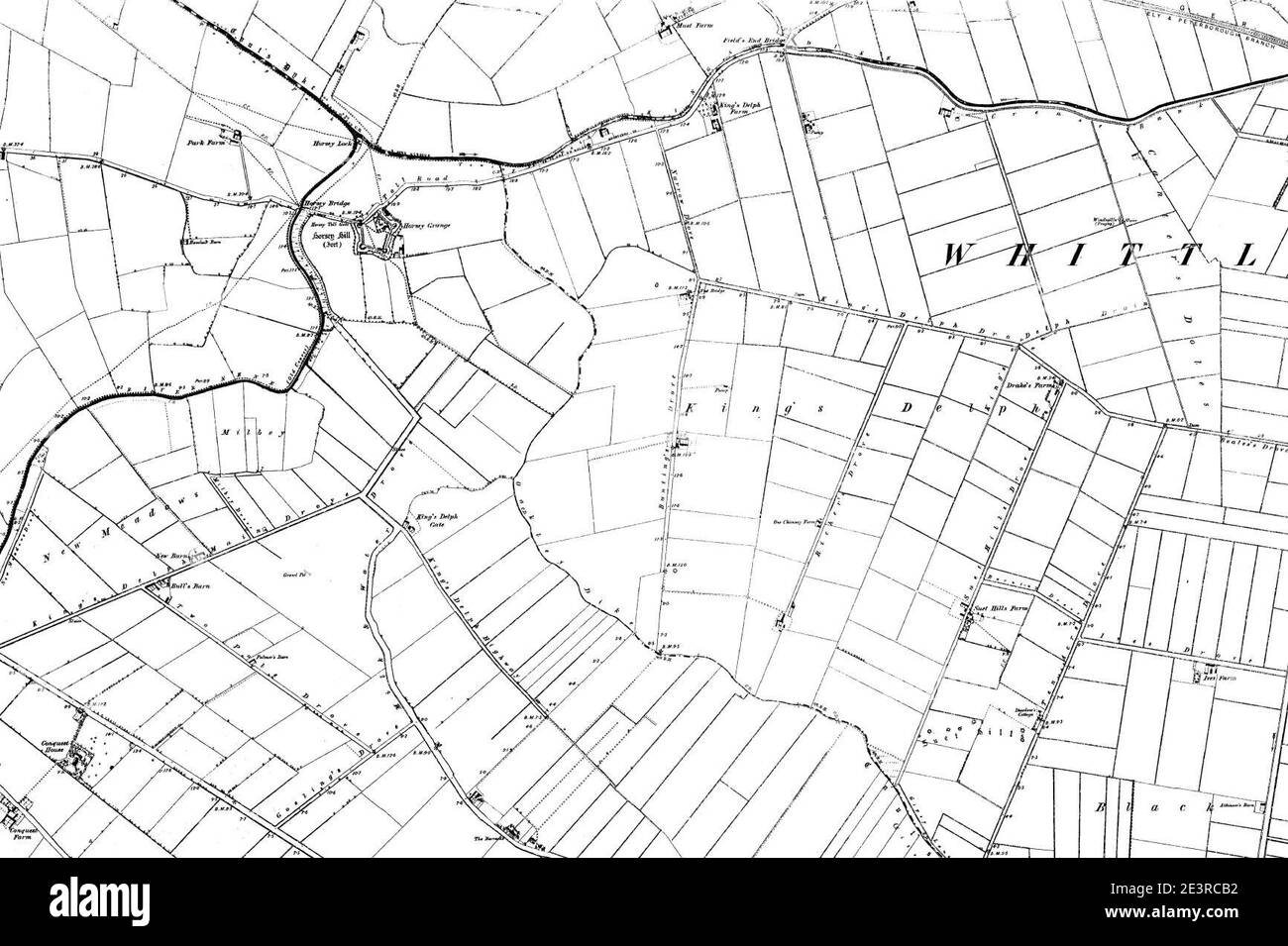 Karte von Cambridgeshire OS Kartenname 014-NW, Ordnance Survey, 1884-1892. Stockfoto