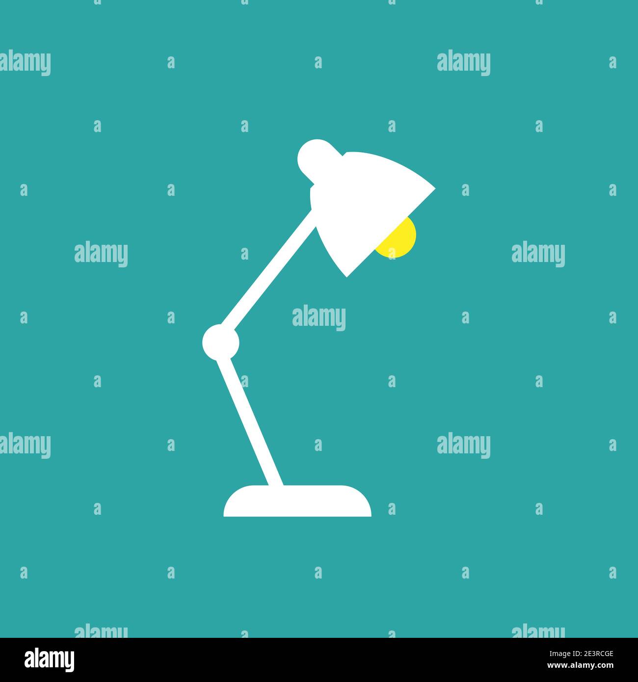 Büro Leselampe, Tischlampe auf blauem Hintergrund. Fantasie, Studiosymbol. Neue Geschäftsidee. Flache Vektorgrafik. Logo der Erfindung. Hintergrundbild für Stock Vektor