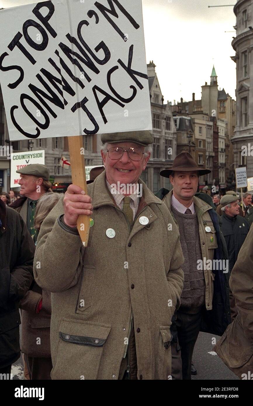 Bild von jeff gilbert.BILD ZEIGT EINEN DEMONSTRATOR IM 'COUNTRYSIDE MARCH' HEUTE IN LONDON. Stockfoto