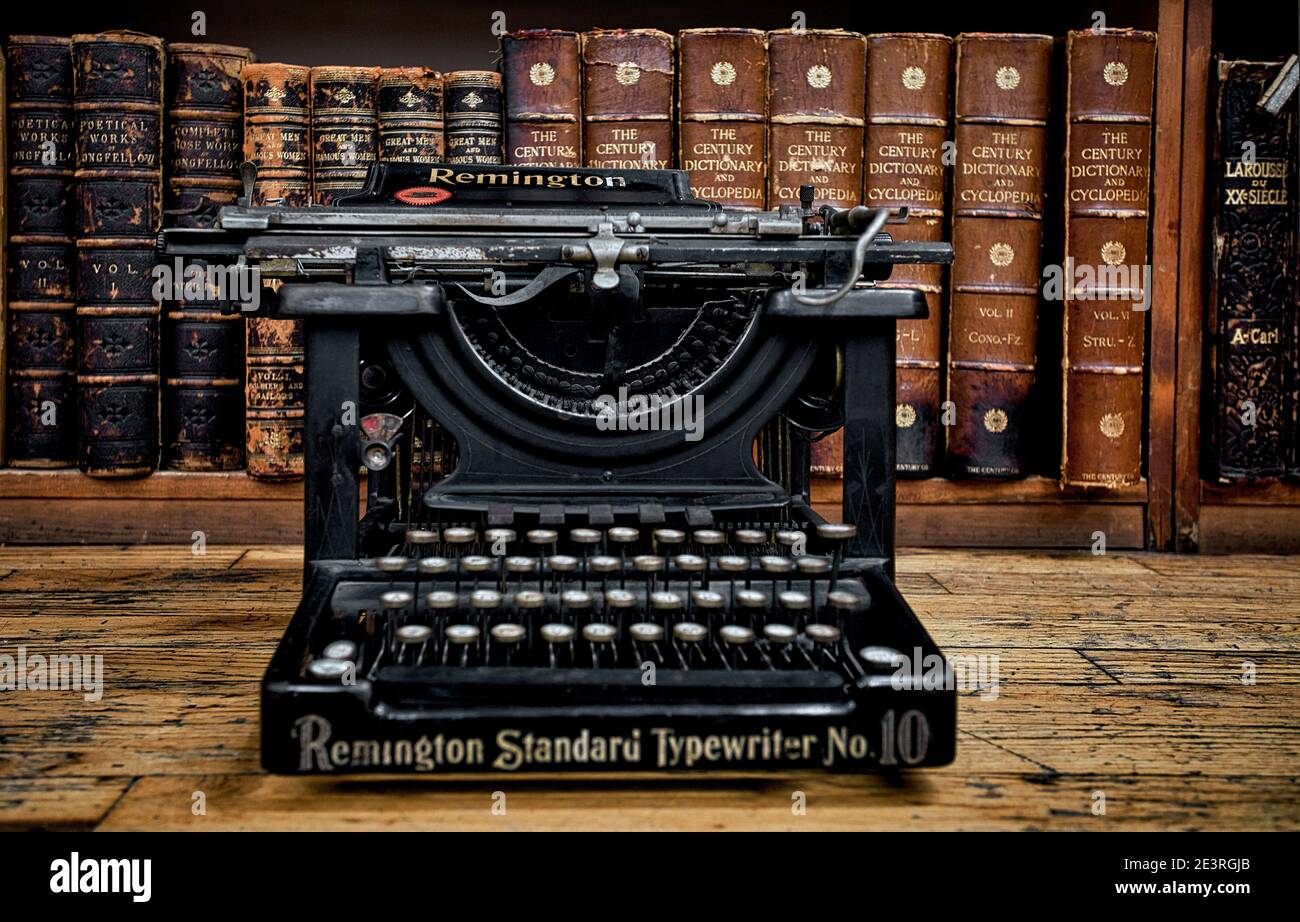 USA / New York City / Buchhandlungen / Schreibmaschine in der Seltenheitsbuchabteilung der Buchhandlung Strand in New York City. Stockfoto